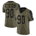 Davalo GB.Packers #90 Lukas Van Ness Player Olive Salute To Service Limited Game Stitched Jerseys