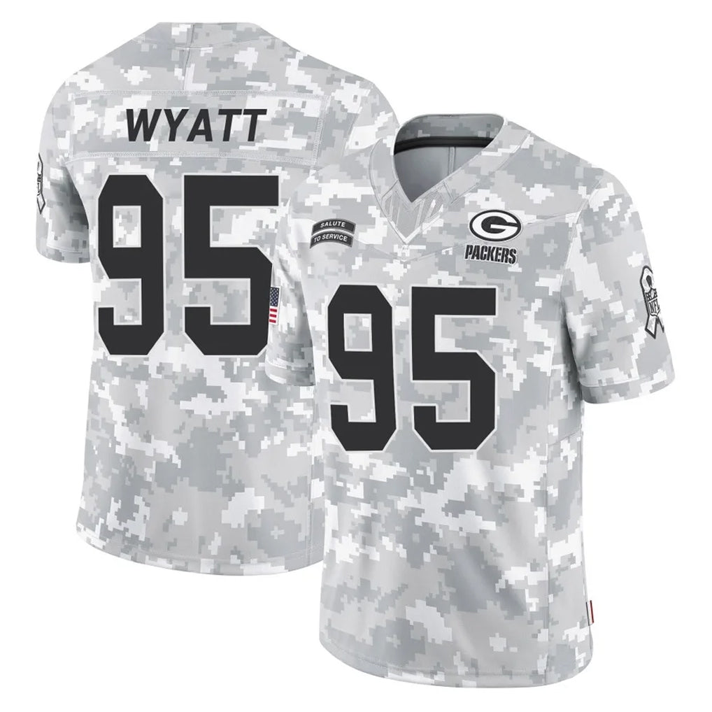 Davalo GB.Packers #95 Devonte Wyatt Player Arctic Camo Salute To Service Limited Stitched Jerseys