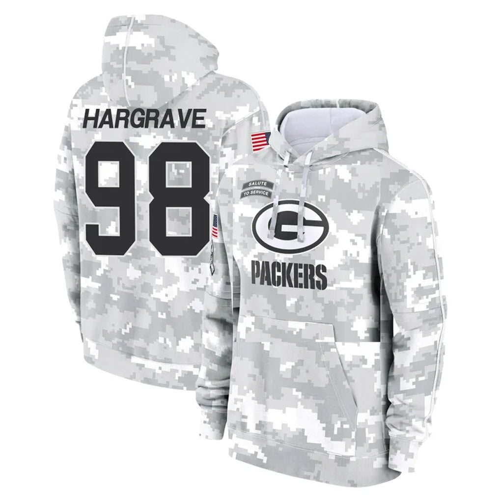 Davalo GB.Packers #98 Javon Hargrave Player Arctic Camo Salute to Service Hoodies Limited Game Stitched Jerseys