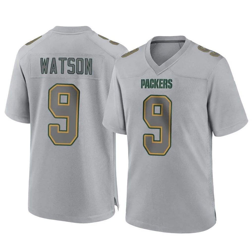 Davalo GB.Packers #9 Christian Watson Player Gray Atmosphere Fashion Home Game Stitched Jerseys