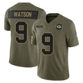 Davalo GB.Packers #9 Christian Watson Player Olive 2025 Salute To Service Limited Home Game Stitched Jerseys