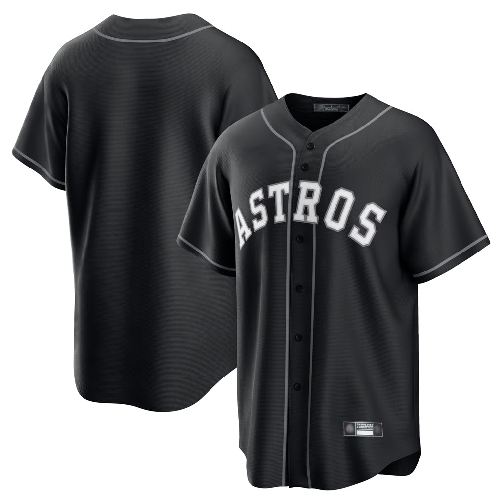 Davalo H.Astros Black Home Game Blank Player Stitched Jerseys