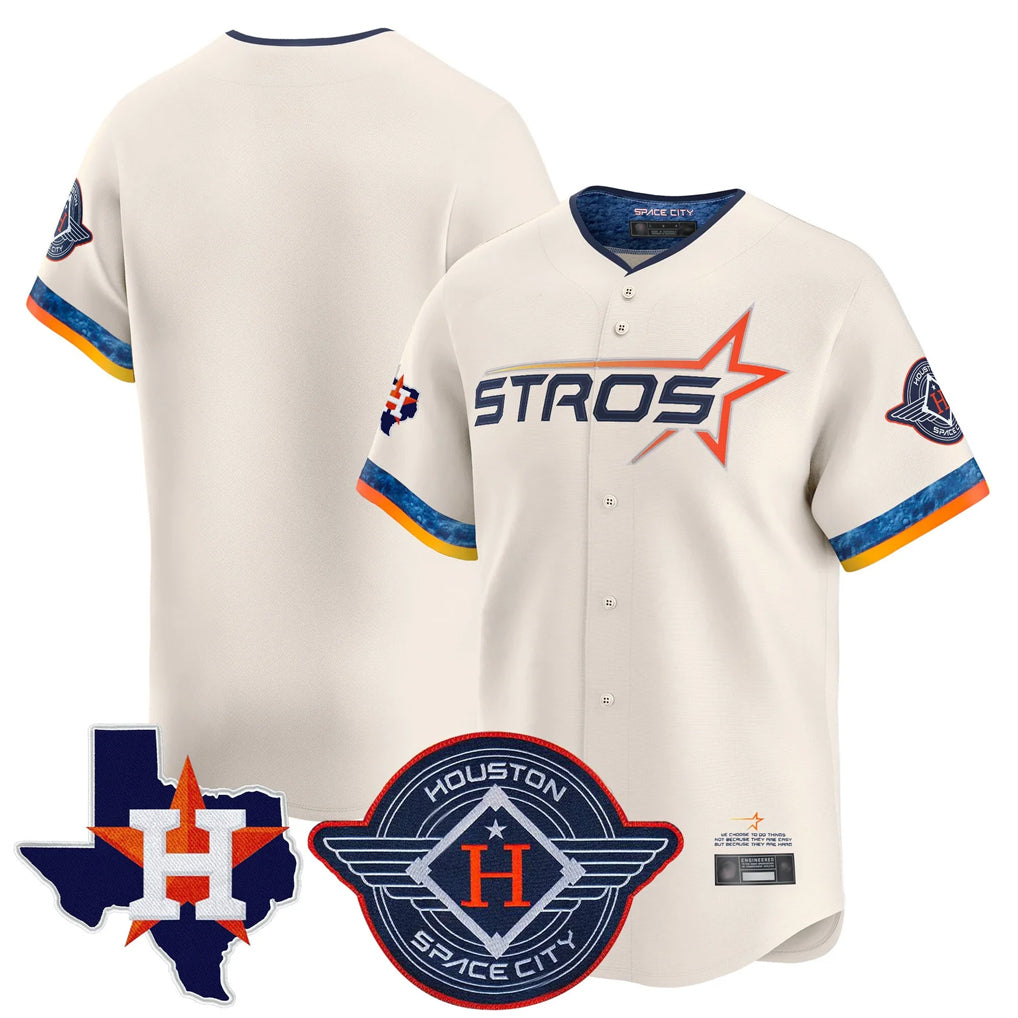 Davalo H.Astros Cream City Connect Texas Patch Vapor Premier Blank Player Limited Home Stitched Jerseys