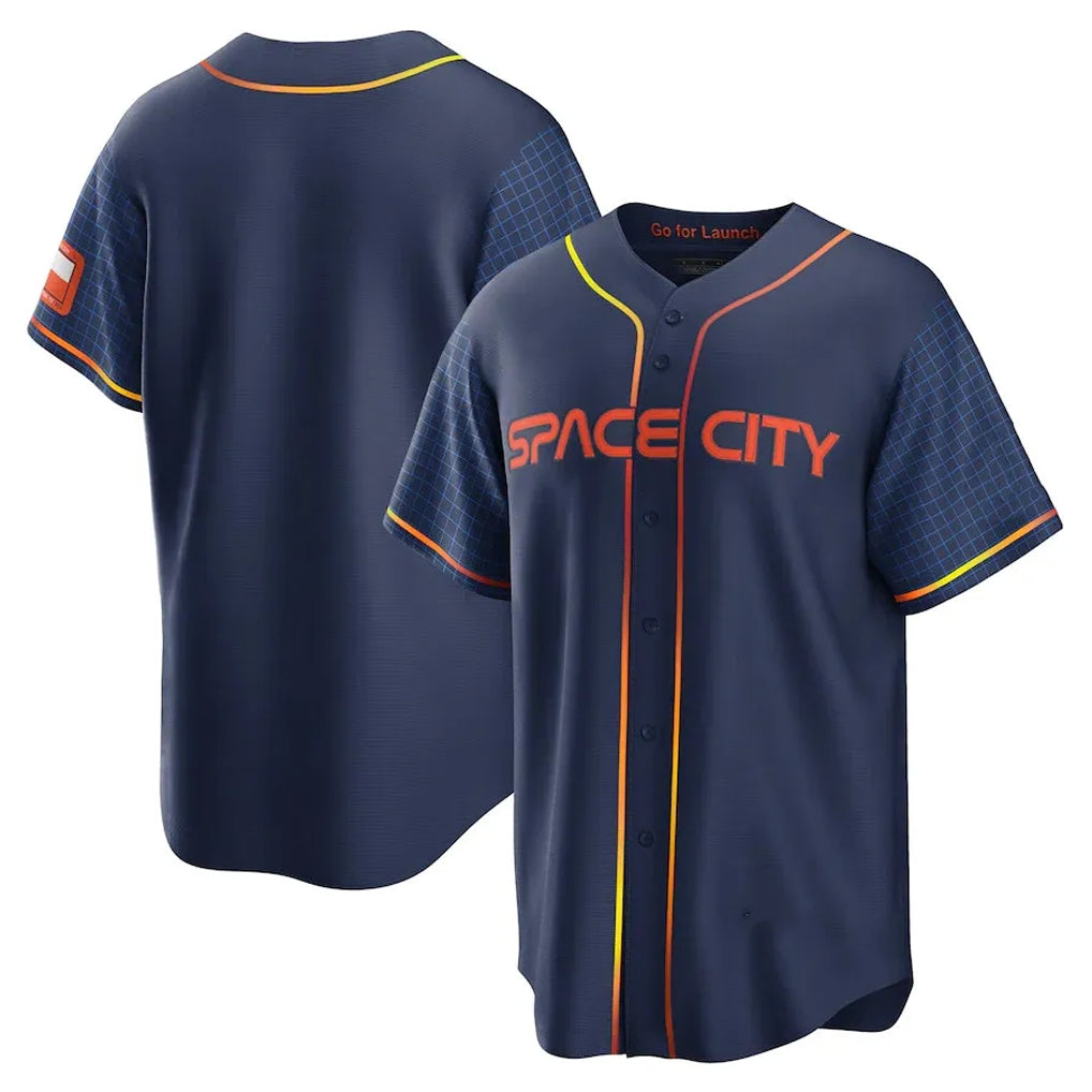 Davalo H.Astros Navy City Connect Home Game Blank Player Stitched Jerseys