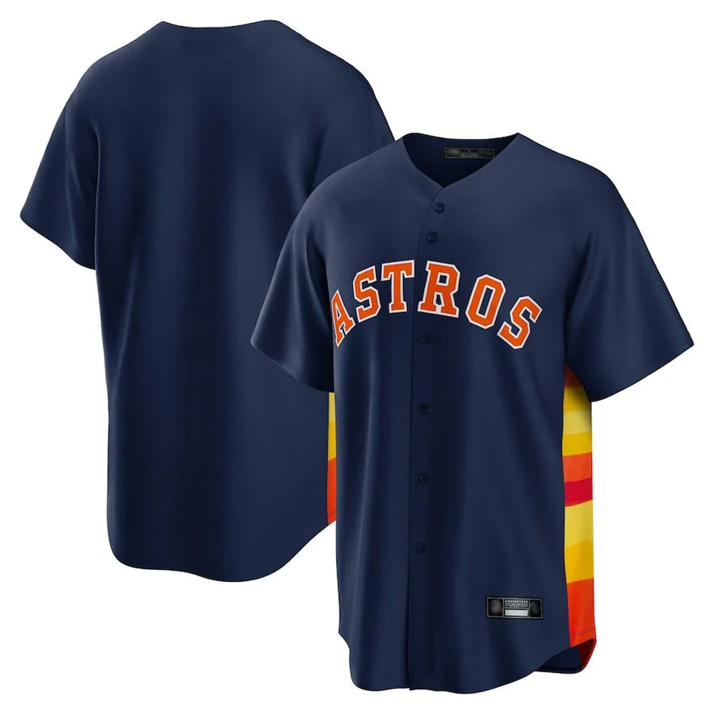 Davalo H.Astros Navy Home Game Blank Player Stitched Jerseys