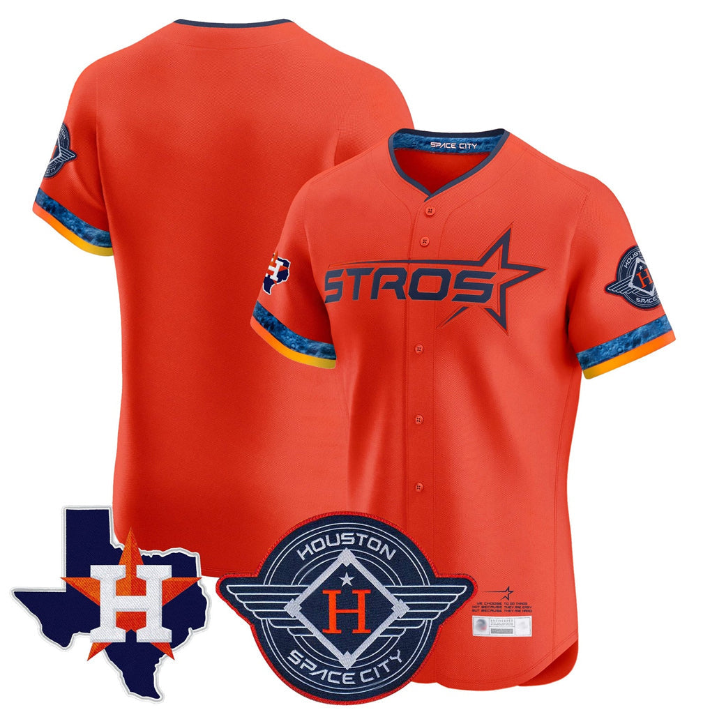 Davalo H.Astros Orange City Connect Texas Patch Vapor Premier Blank Player Limited Elite Home Stitched Jerseys