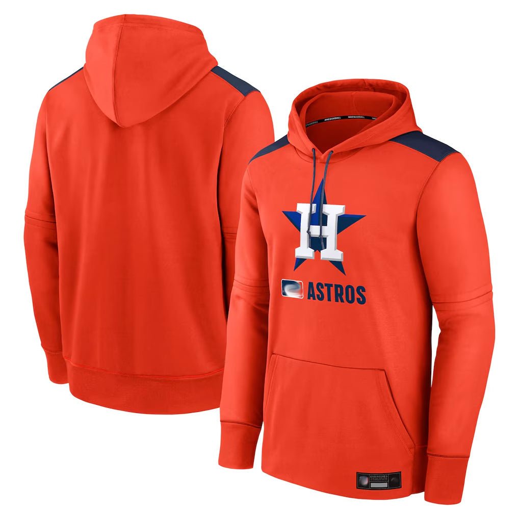 Davalo H.Astros Orange Club Fleece Pullover Hoodie Blank Player Stitched Jerseys