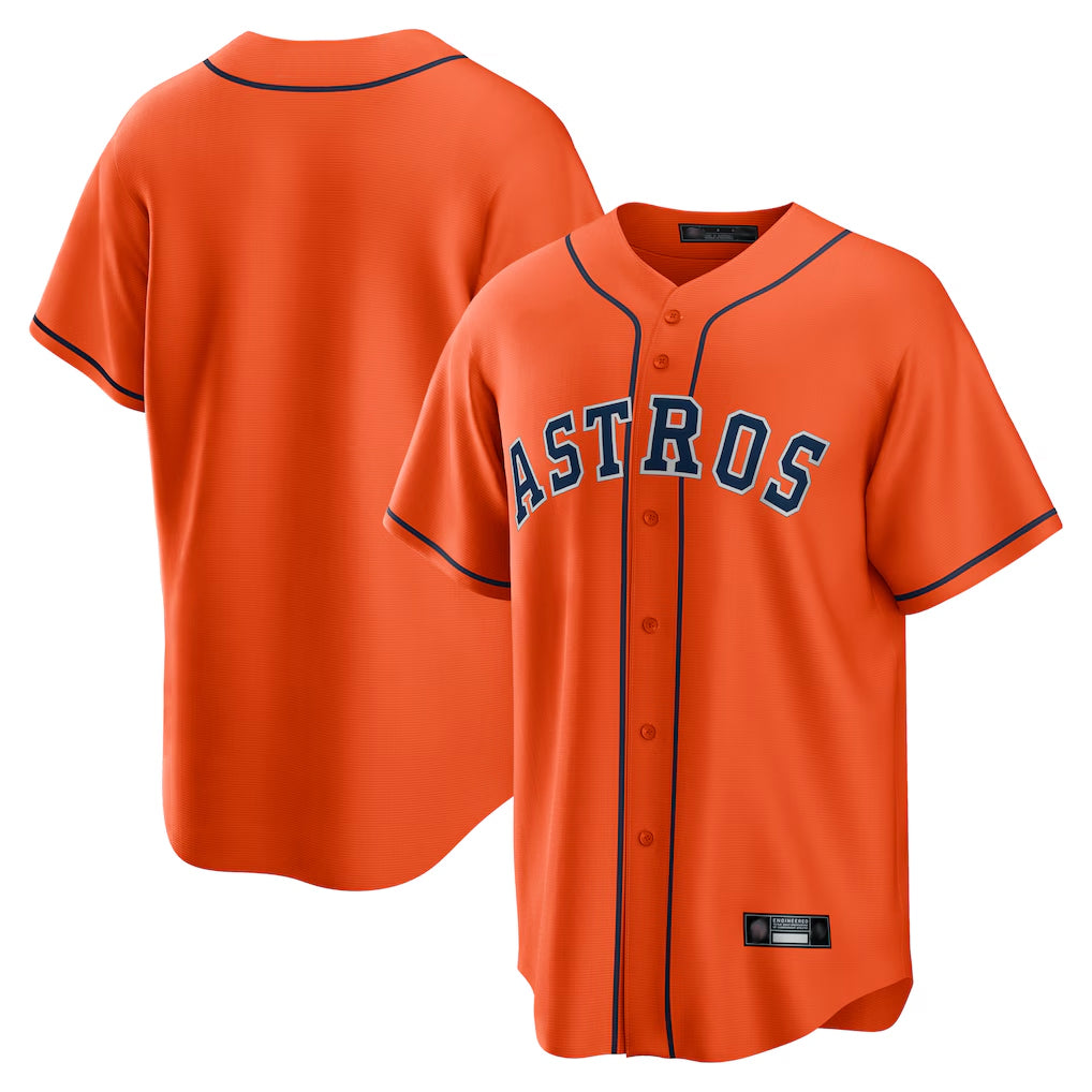 Davalo H.Astros Orange Home Game Blank Player Stitched Jerseys