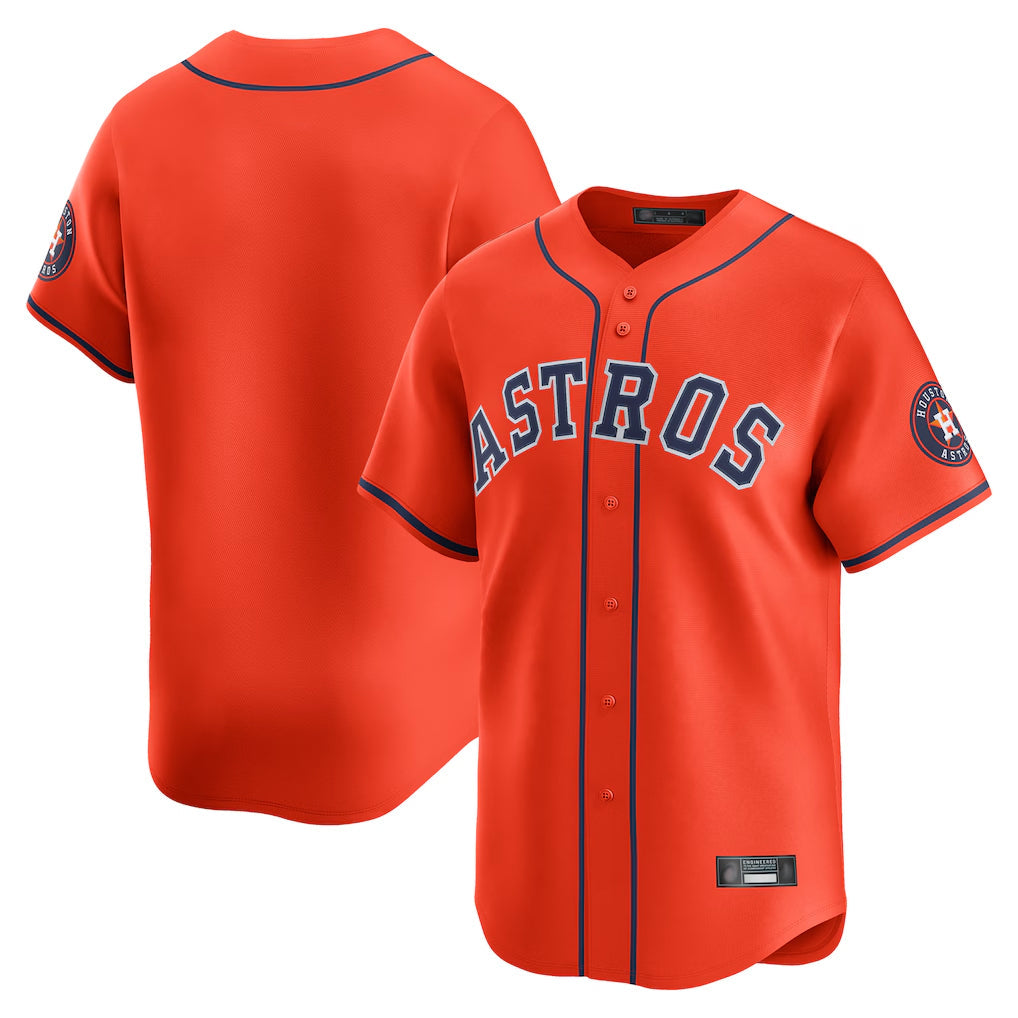 Davalo H.Astros Orange Home Limited Blank Player Stitched Jerseys