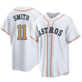 Davalo H.Astros #11 Cam Smith Player Gold Collection Game Home Stitched Jerseys