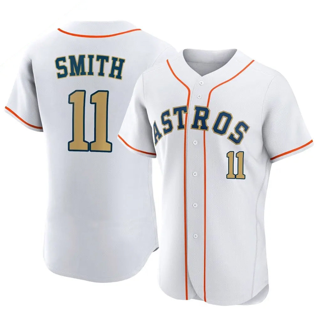 Davalo H.Astros #11 Cam Smith Player Gold Collection Limited Elite Home Stitched Jerseys