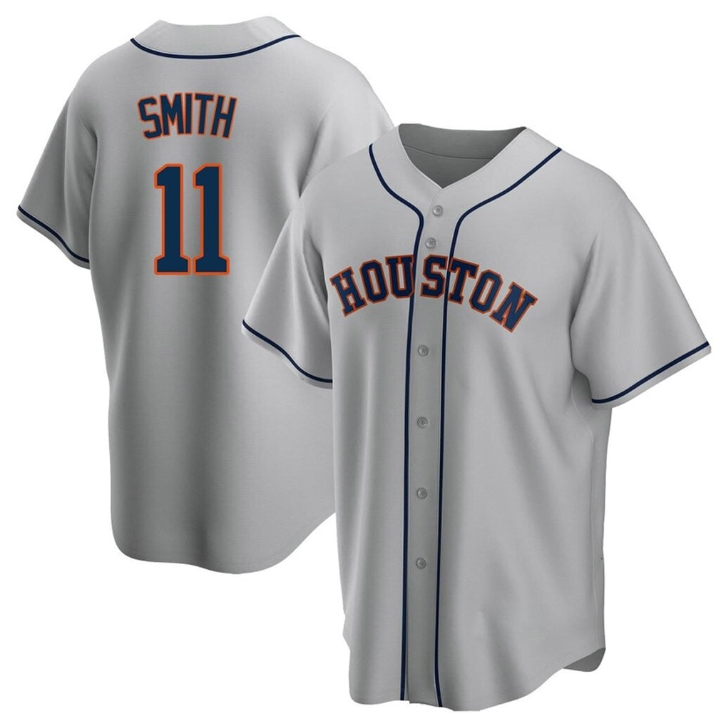 Davalo H.Astros #11 Cam Smith Player Gray Home Game Stitched Jerseys
