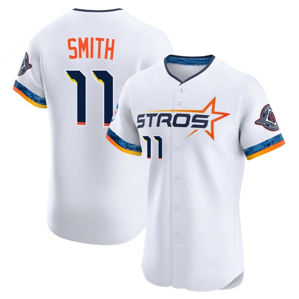 Davalo H.Astros #11 Cam Smith Player White City Connect Limited Elite Home Stitched Jerseys