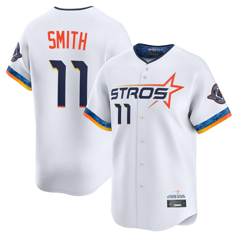 Davalo H.Astros #11 Cam Smith Player White City Connect Limited Home Stitched Jerseys