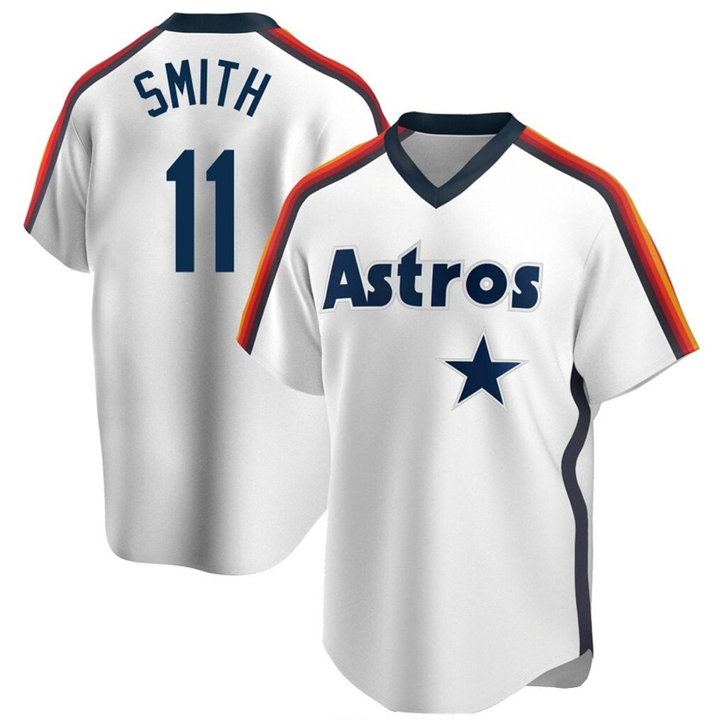 Davalo H.Astros #11 Cam Smith Player White Cooperstown Collection T-shirt Stitched Jerseys