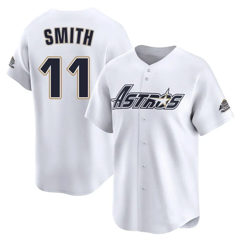 Davalo H.Astros #11 Cam Smith Player White Throwback Cooperstown Collection Limited Stitched Jerseys