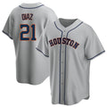 Davalo H.Astros #21 Yainer Diaz Player Gray Home Game Stitched Jerseys
