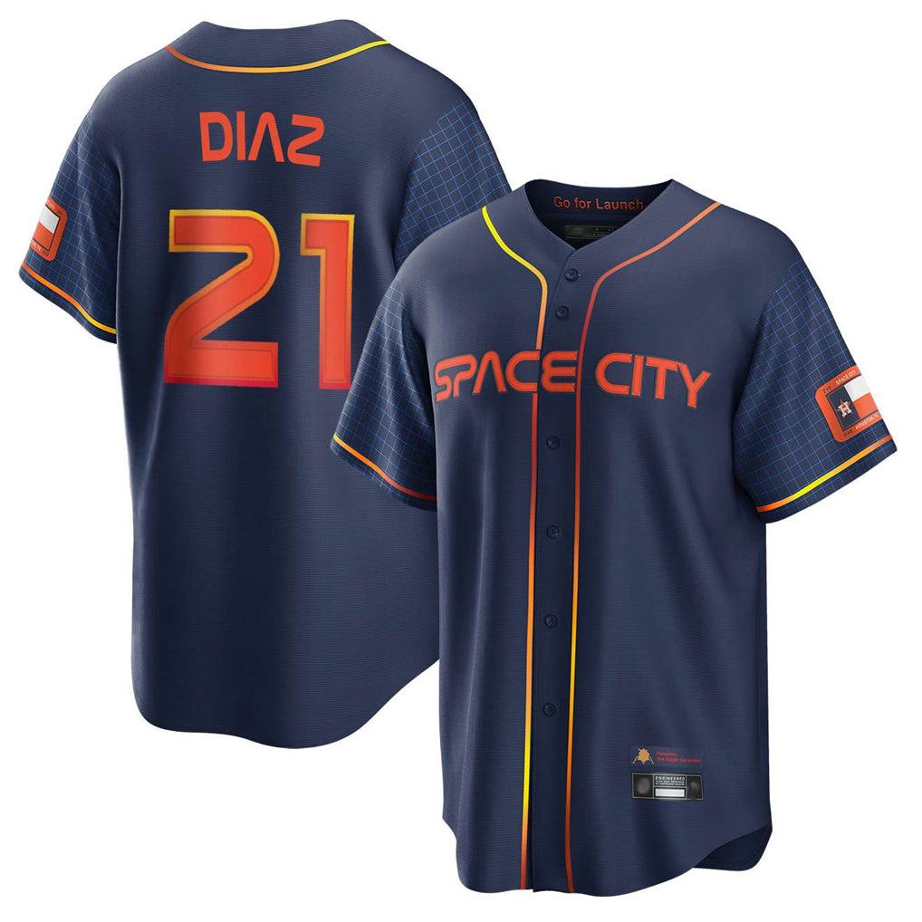 Davalo H.Astros #21 Yainer Diaz Player Navy City Connect Home Game Stitched Jerseys