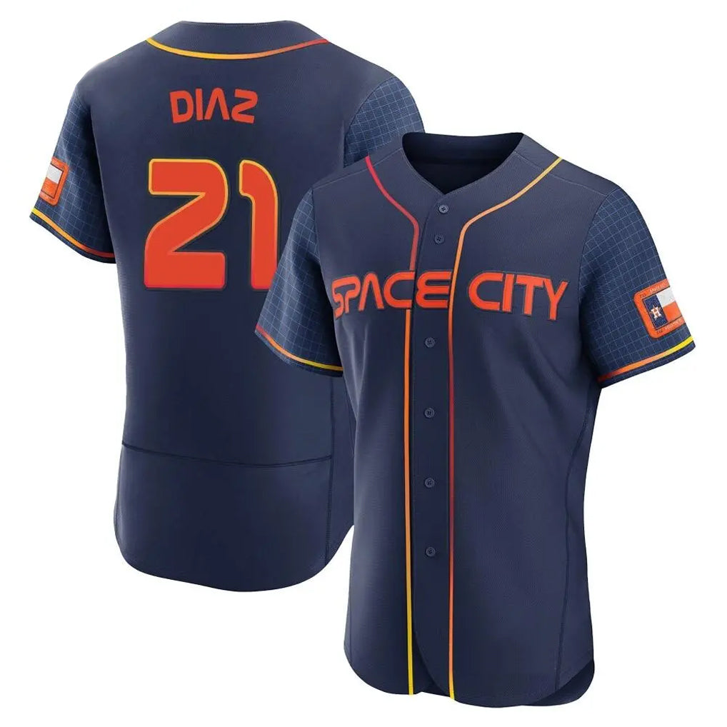 Davalo H.Astros #21 Yainer Diaz Player Navy City Connect Limited Elite Home Stitched Jerseys
