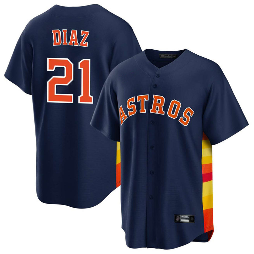 Davalo H.Astros #21 Yainer Diaz Player Navy Home Game Stitched Jerseys