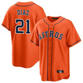 Davalo H.Astros #21 Yainer Diaz Player Orange Home Game Stitched Jerseys