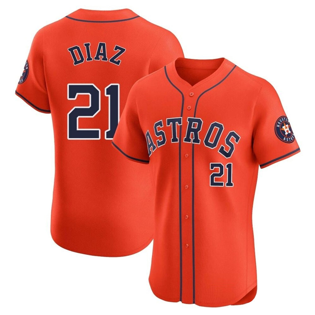 Davalo H.Astros #21 Yainer Diaz Player Orange Home Limited Elite Stitched Jerseys