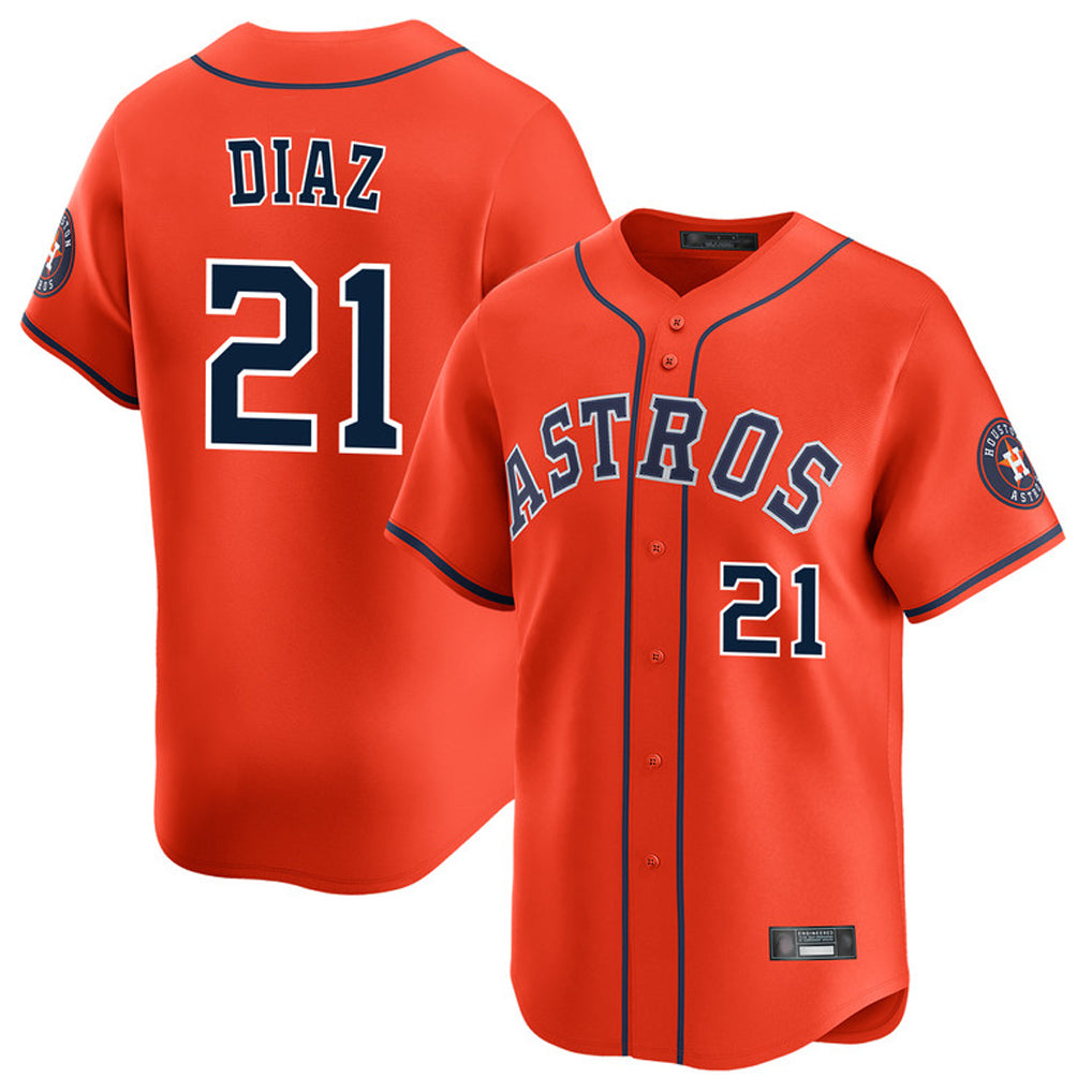Davalo H.Astros #21 Yainer Diaz Player Orange Home Limited Stitched Jerseys