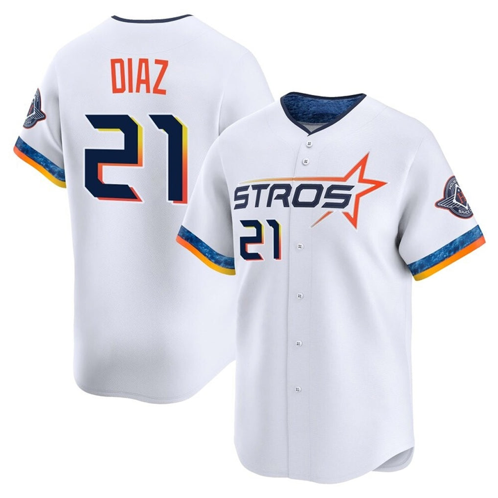Davalo H.Astros #21 Yainer Diaz Player White City Connect Limited Home Stitched Jerseys