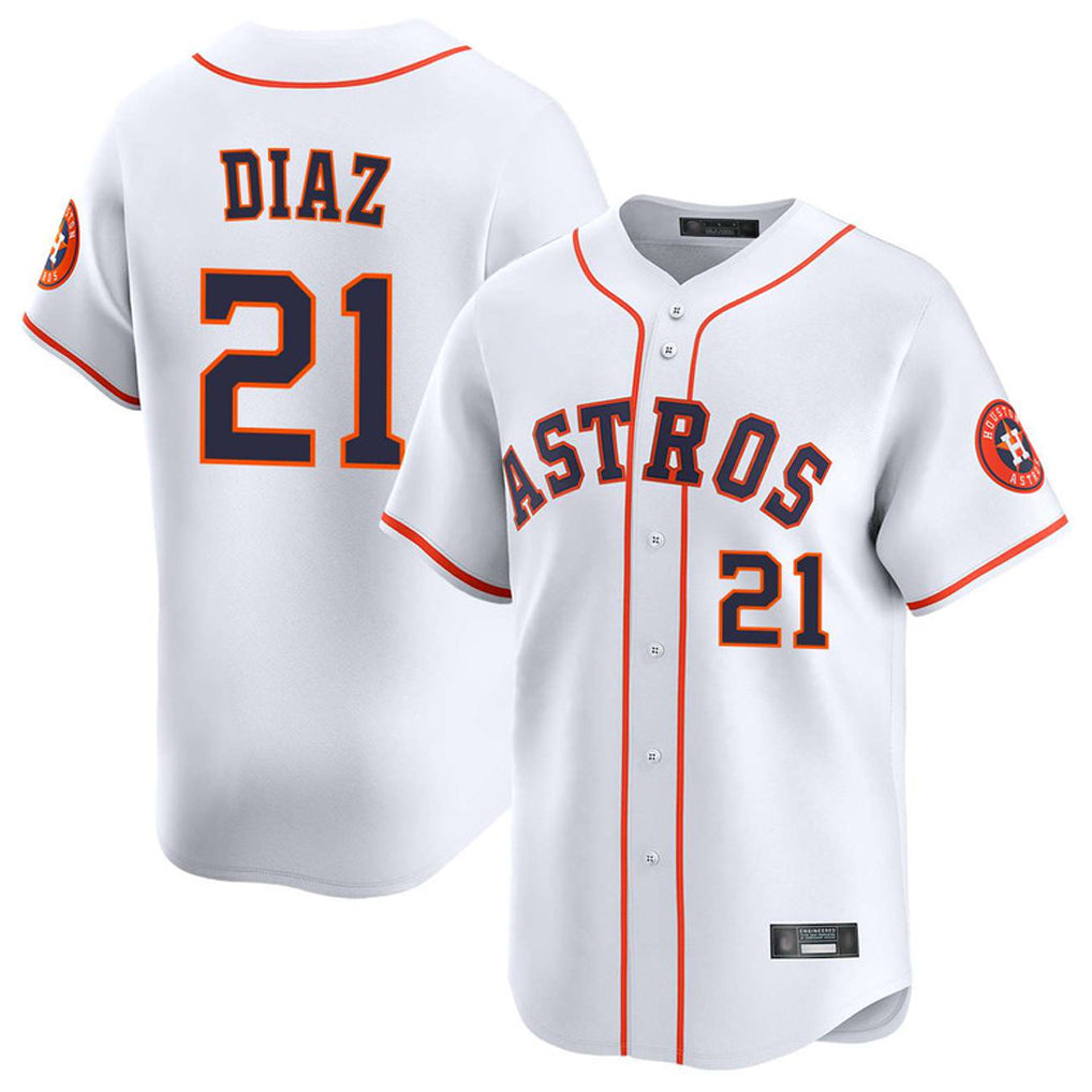 Davalo H.Astros #21 Yainer Diaz Player White Home Limited Stitched Jerseys