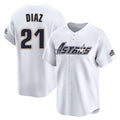 Davalo H.Astros #21 Yainer Diaz Player White Throwback Cooperstown Collection Limited Stitched Jerseys