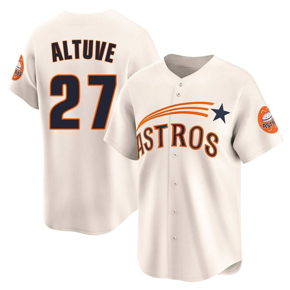 Davalo H.Astros #27 Jose Altuve Player Cream Throwback Cooperstown Collection Limited Stitched Jerseys