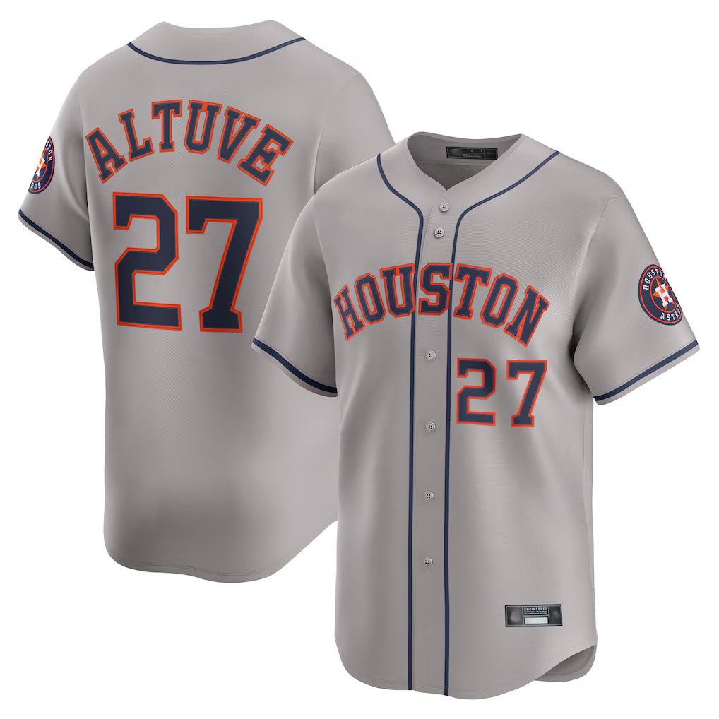 Davalo H.Astros #27 Jose Altuve Player Gray Home Limited Stitched Jerseys