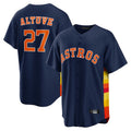 Davalo H.Astros #27 Jose Altuve Player Navy Home Game Stitched Jerseys