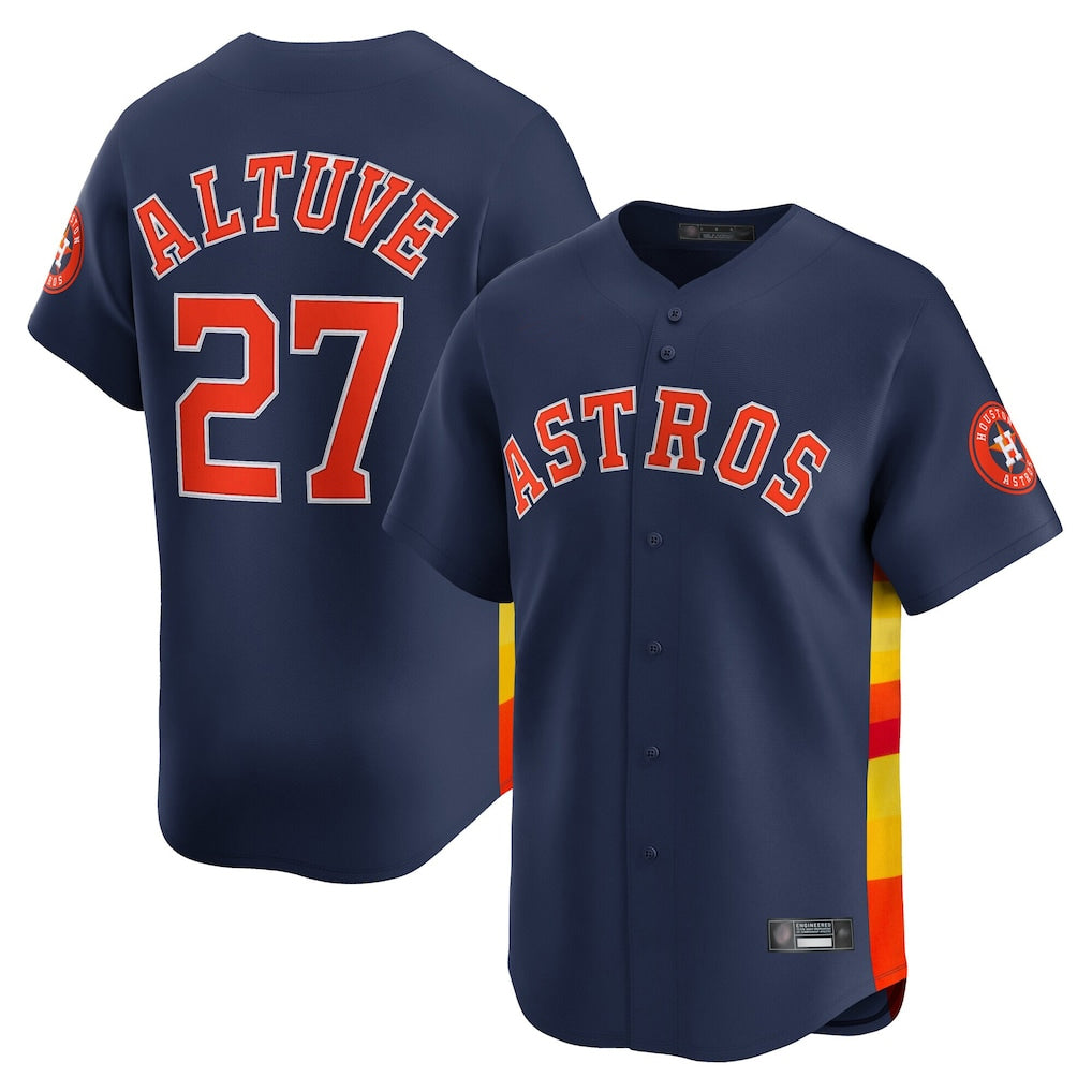 Davalo H.Astros #27 Jose Altuve Player Navy Home Limited Stitched Jerseys