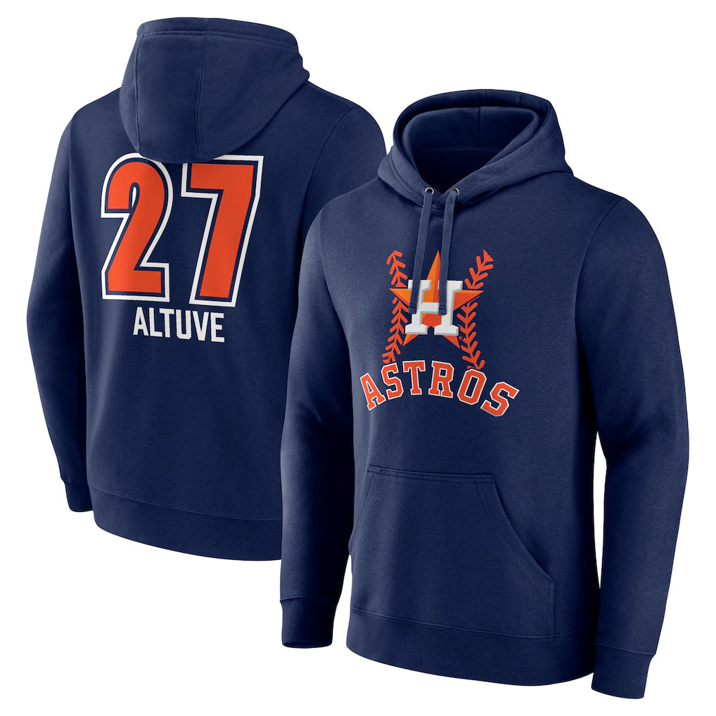 Davalo H.Astros #27 Jose Altuve Player Navy Pullover Hoodie Stitched Jerseys