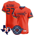 Davalo H.Astros #27 Jose Altuve Player Orange City Connect Texas Patch Vapor Premier Limited Elite Home Stitched Jerseys