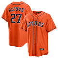 Davalo H.Astros #27 Jose Altuve Player Orange Home Game Stitched Jerseys