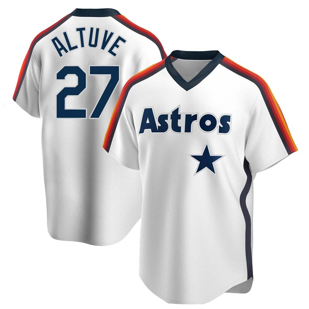 Davalo H.Astros #27 Jose Altuve Player White Cooperstown Collection T-shirt Stitched Jerseys