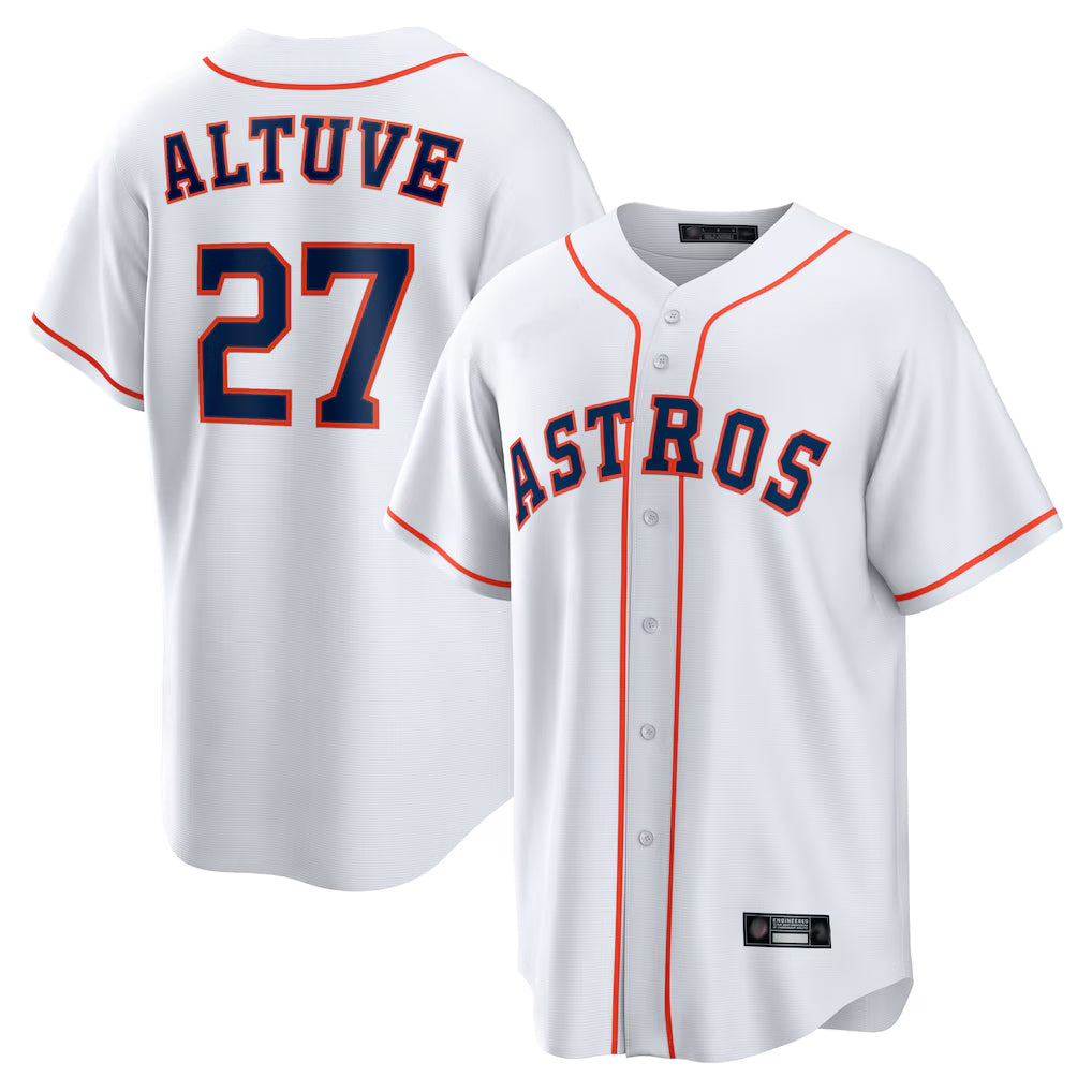 Davalo H.Astros #27 Jose Altuve Player White Home Game Stitched Jerseys
