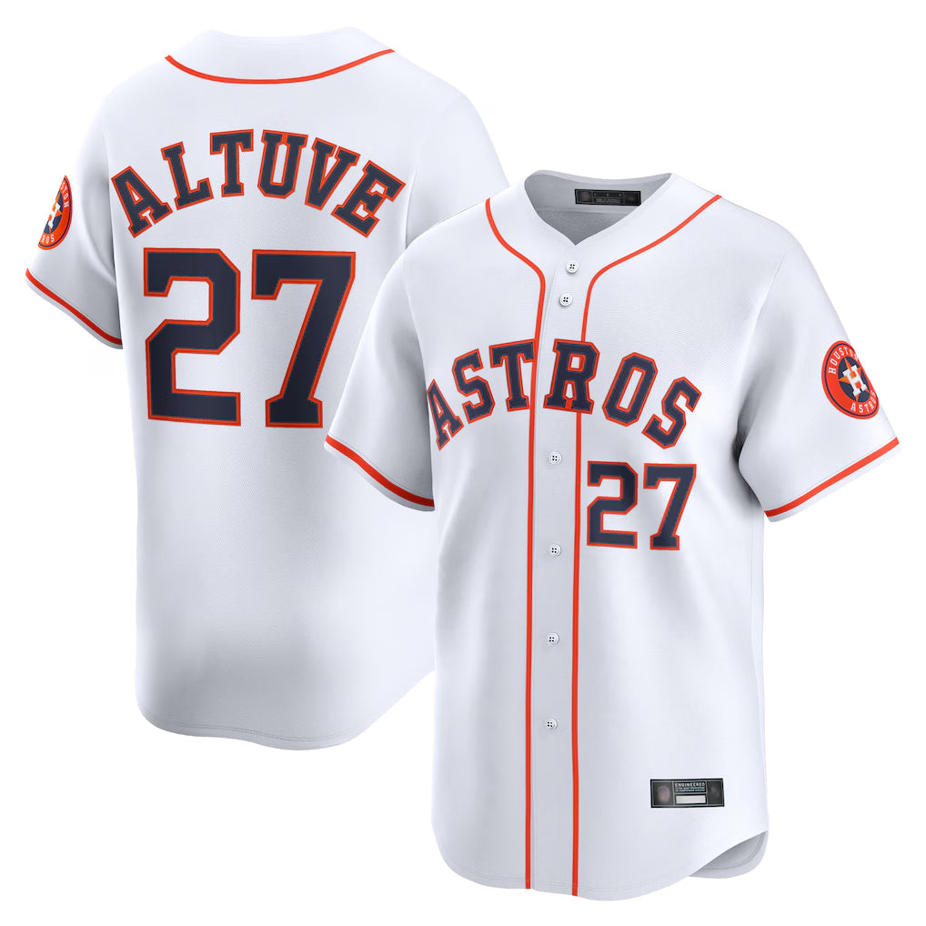 Davalo H.Astros #27 Jose Altuve Player White Home Limited Stitched Jerseys