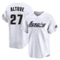 Davalo H.Astros #27 Jose Altuve Player White Throwback Cooperstown Collection Limited Stitched Jerseys