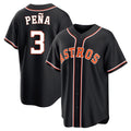 Davalo H.Astros #3 Jeremy Pe?a Player Black Fashion Out Home Game Stitched Jerseys