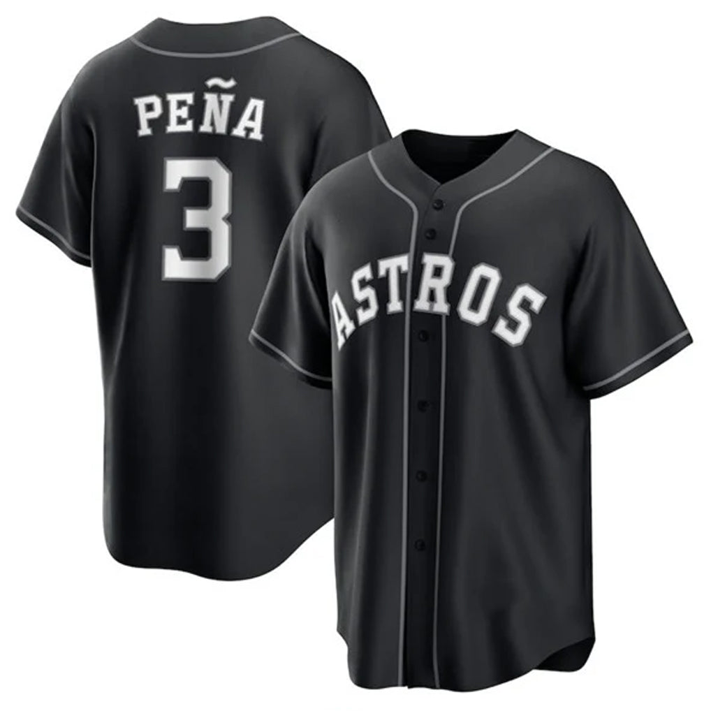 Davalo H.Astros #3 Jeremy Pe?a Player Black Home Game Stitched Jerseys