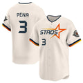 Davalo H.Astros #3 Jeremy Pe?a Player Cream Limited Home Stitched Jerseys