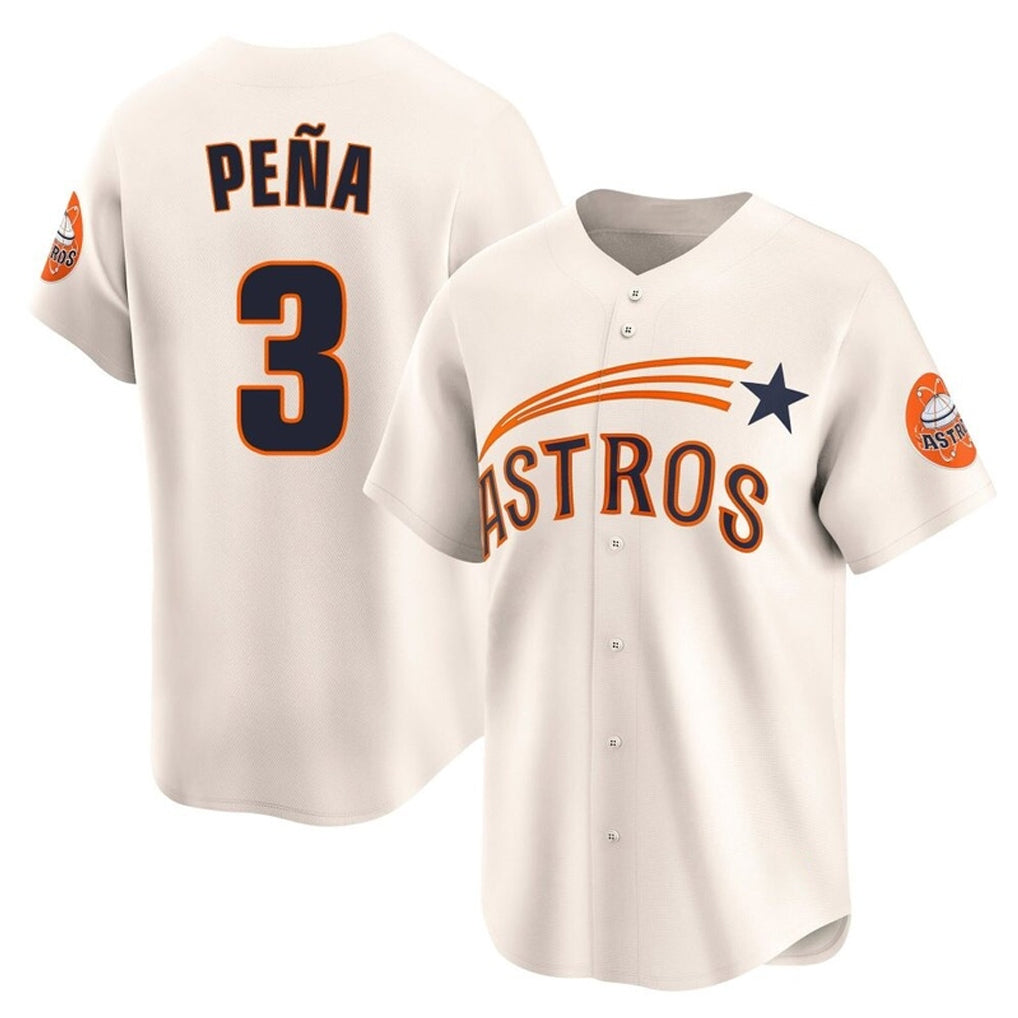 Davalo H.Astros #3 Jeremy Pe?a Player Cream Throwback Cooperstown Collection Limited Stitched Jerseys