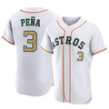 Davalo H.Astros #3 Jeremy Pe?a Player Gold Collection Limited Elite Home Stitched Jerseys