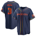 Davalo H.Astros #3 Jeremy Pe?a Player Navy City Connect Home Game Stitched Jerseys