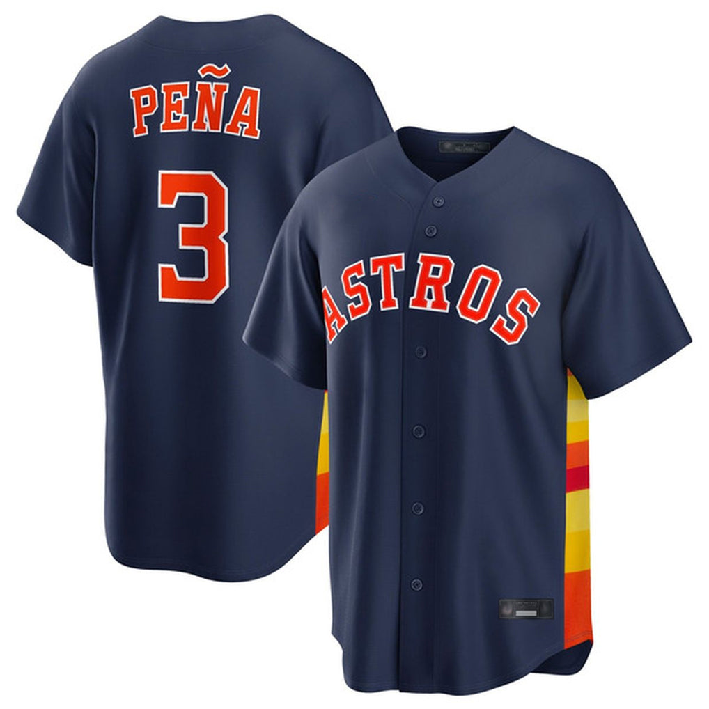 Davalo H.Astros #3 Jeremy Pe?a Player Navy Home Game Stitched Jerseys