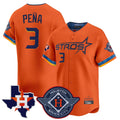Davalo H.Astros #3 Jeremy Pe?a Player Orange City Connect Texas Patch Vapor Premier Limited Home Stitched Jerseys