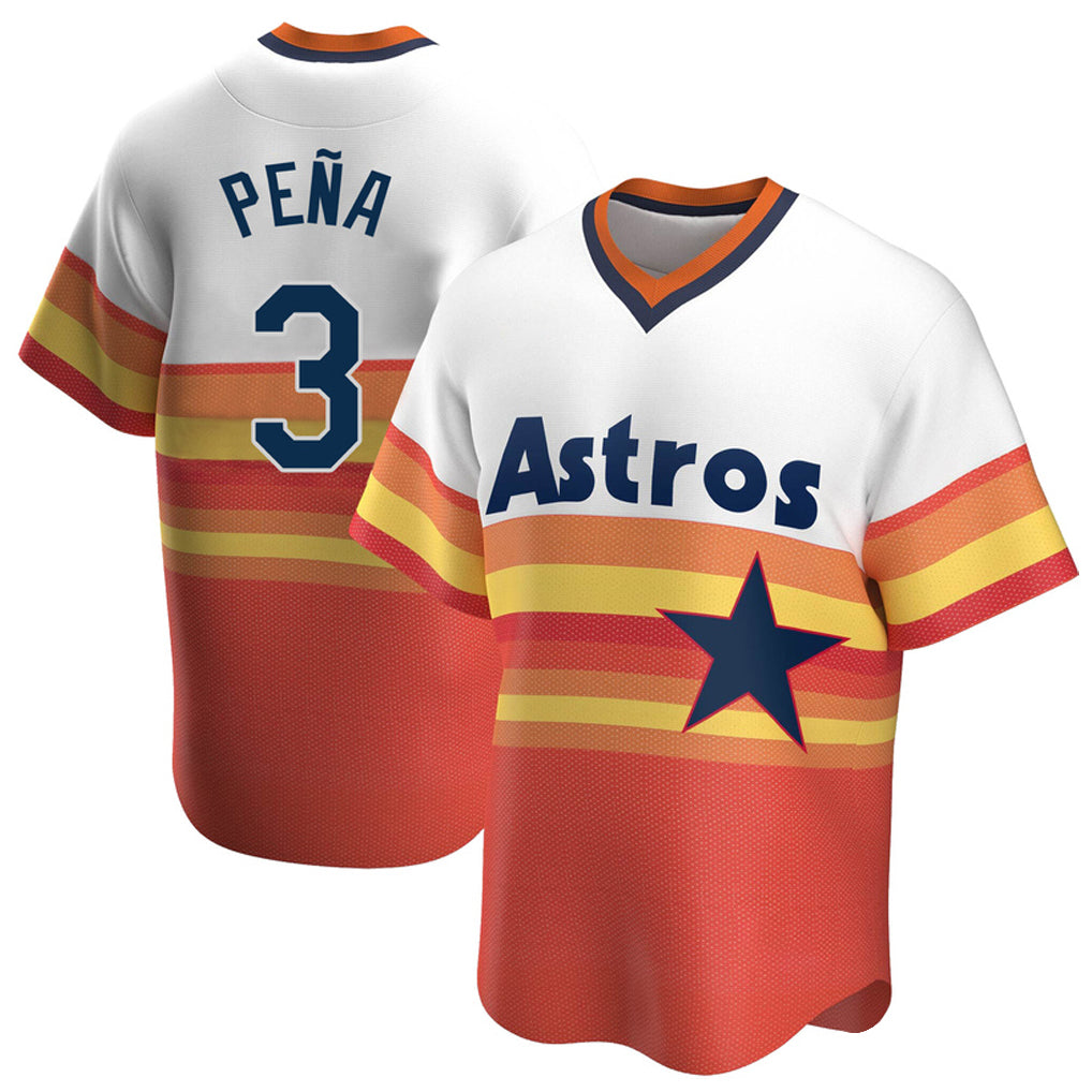 Davalo H.Astros #3 Jeremy Pe?a Player Rainbow Cooperstown Collection T-shirt Stitched Jerseys